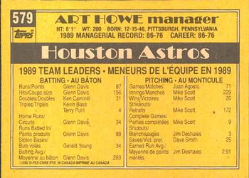 1990 O-Pee-Chee #579 Art Howe Back