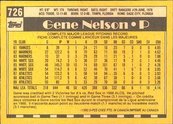 1990 O-Pee-Chee #726 Gene Nelson Back