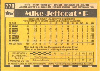 1990 O-Pee-Chee #778 Mike Jeffcoat Back