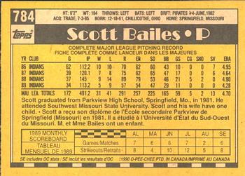 1990 O-Pee-Chee #784 Scott Bailes Back