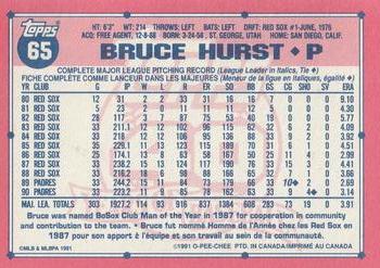 1991 O-Pee-Chee #65 Bruce Hurst Back