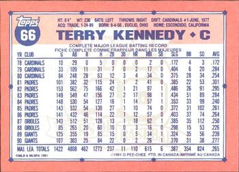 1991 O-Pee-Chee #66 Terry Kennedy Back