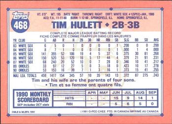 1991 O-Pee-Chee #468 Tim Hulett Back