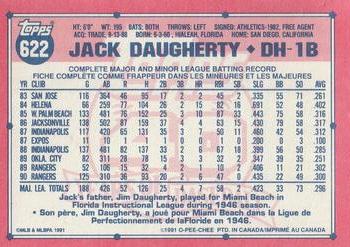 1991 O-Pee-Chee #622 Jack Daugherty Back