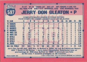 1991 O-Pee-Chee #597 Jerry Don Gleaton Back