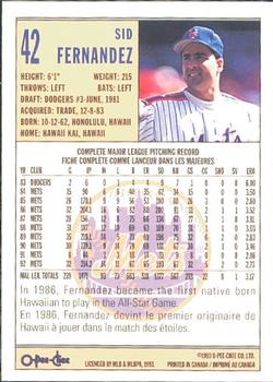 1993 O-Pee-Chee #42 Sid Fernandez Back