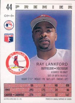 1993 O-Pee-Chee Premier #44 Ray Lankford Back