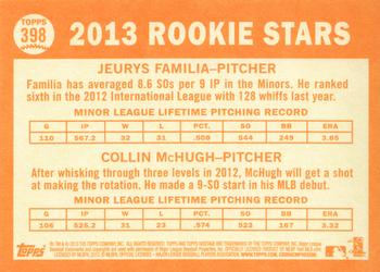 2013 Topps Heritage - Black #398 Mets 2013 Rookie Stars (Jeurys Familia / Collin McHugh) Back
