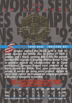 1994 O-Pee-Chee - World Champions #7 Ed Sprague Back