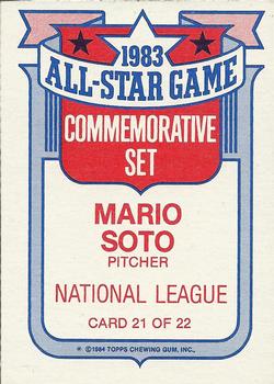 1984 Topps - Glossy All-Stars #21 Mario Soto Back