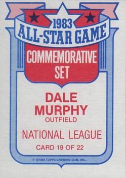 1984 Topps - Glossy All-Stars #19 Dale Murphy Back