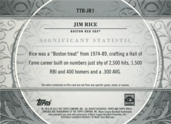 2013 Topps Triple Threads - Relics #TTR-JR1 Jim Rice Back
