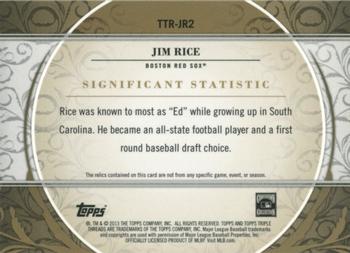 2013 Topps Triple Threads - Relics Gold #TTR-JR2 Jim Rice Back