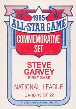 1986 Topps - Glossy All-Stars #13 Steve Garvey Back