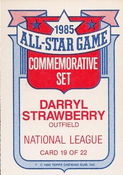 1986 Topps - Glossy All-Stars #19 Darryl Strawberry Back