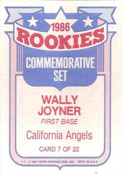 1987 Topps - Glossy Rookies #7 Wally Joyner Back