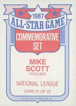 1988 Topps - Glossy All-Stars #21 Mike Scott Back