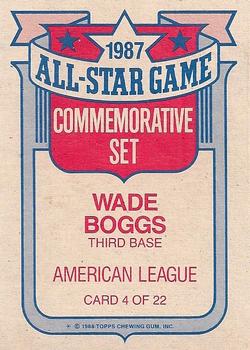 1988 Topps - Glossy All-Stars #4 Wade Boggs Back