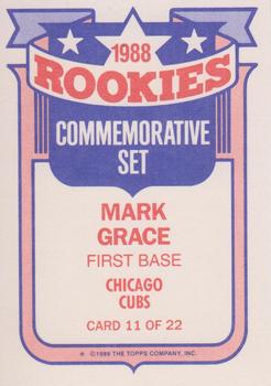 1989 Topps - Glossy Rookies #11 Mark Grace Back