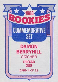 1989 Topps - Glossy Rookies #4 Damon Berryhill Back