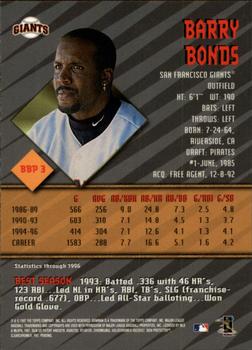 1997 Bowman - Bowman's Best Preview #BBP 3 Barry Bonds Back