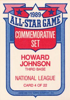 1990 Topps - Glossy All-Stars #4 Howard Johnson Back