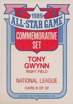 1990 Topps - Glossy All-Stars #8 Tony Gwynn Back