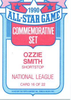 1991 Topps - Glossy All-Stars #16 Ozzie Smith Back