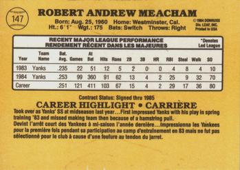 1985 Leaf #147 Bobby Meacham Back