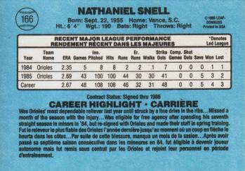 1986 Leaf #166 Nate Snell Back