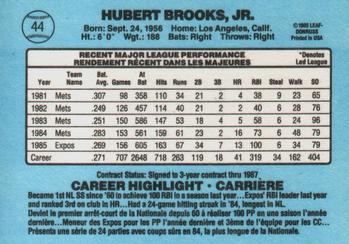 1986 Leaf #44 Hubie Brooks Back