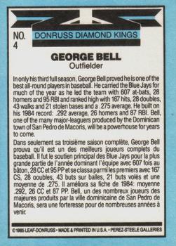 1986 Leaf #4 George Bell Back
