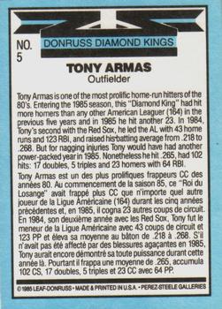 1986 Leaf #5 Tony Armas Back