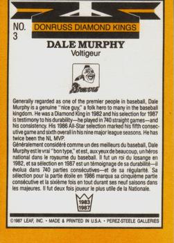 1987 Leaf #3 Dale Murphy Back