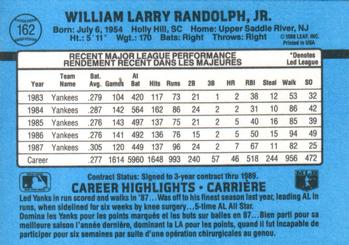 1988 Leaf #162 Willie Randolph Back