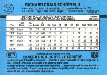 1988 Leaf #178 Dick Schofield Back