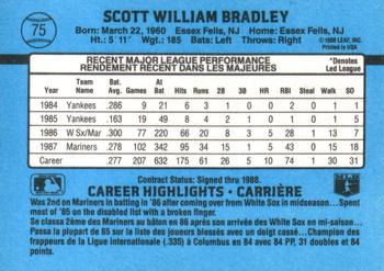1988 Leaf #75 Scott Bradley Back