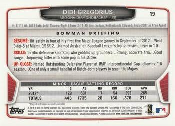2013 Bowman Draft Picks & Prospects - Chrome #19 Didi Gregorius Back