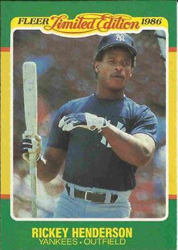 1986 Fleer Limited Edition #23 Rickey Henderson Front