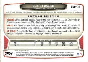 2013 Bowman Draft Picks & Prospects - Chrome Draft Picks #BDPP15 Clint Frazier Back