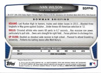 2013 Bowman Draft Picks & Prospects - Chrome Draft Picks #BDPP40 Ivan Wilson Back