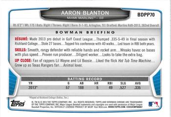 2013 Bowman Draft Picks & Prospects - Chrome Draft Picks #BDPP70 Aaron Blanton Back
