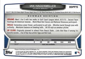 2013 Bowman Draft Picks & Prospects - Chrome Draft Picks #BDPP75 Ian Hagenmiller Back
