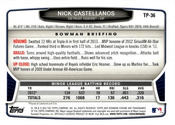 2013 Bowman Draft Picks & Prospects - Chrome Top Prospects #TP-36 Nick Castellanos Back