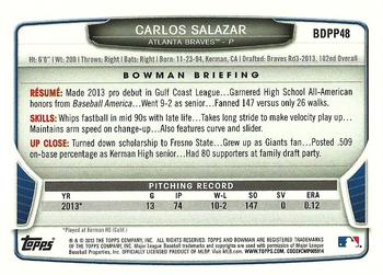 2013 Bowman Draft Picks & Prospects - Draft Picks #BDPP48 Carlos Salazar Back