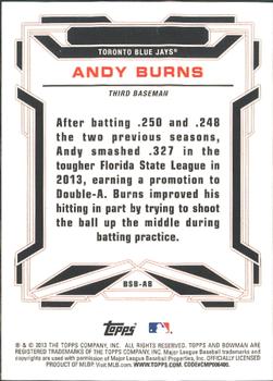 2013 Bowman Draft Picks & Prospects - Bowman Scout Breakouts #BSB-AB Andy Burns Back