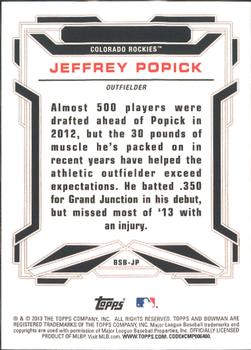 2013 Bowman Draft Picks & Prospects - Bowman Scout Breakouts #BSB-JP Jeffrey Popick Back