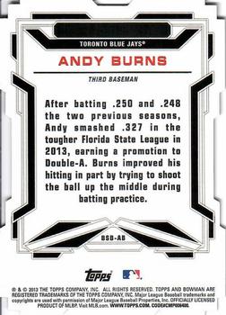 2013 Bowman Draft Picks & Prospects - Bowman Scout Breakouts Die Cuts #BSB-AB Andy Burns Back