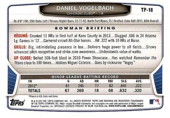 2013 Bowman Draft Picks & Prospects - Top Prospects #TP-18 Dan Vogelbach Back