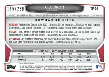 2013 Bowman Draft Picks & Prospects - Top Prospects Orange #TP-24 C.J. Cron Back